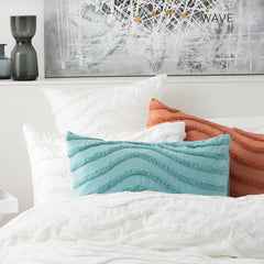 Wave Quilt Cover Tufted Cotton Chenille Set Blue