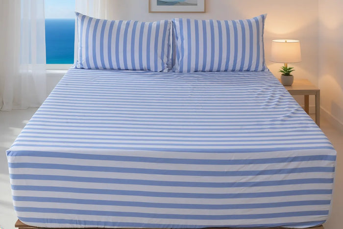 Coastal Bliss Pure Cotton Fitted Sheet Combo