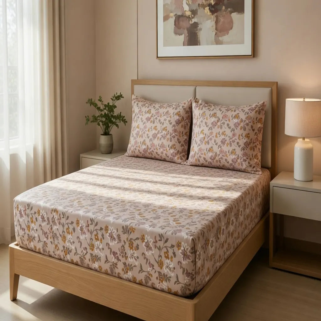 Downton Floral Pure Cotton Fitted Sheet Combo