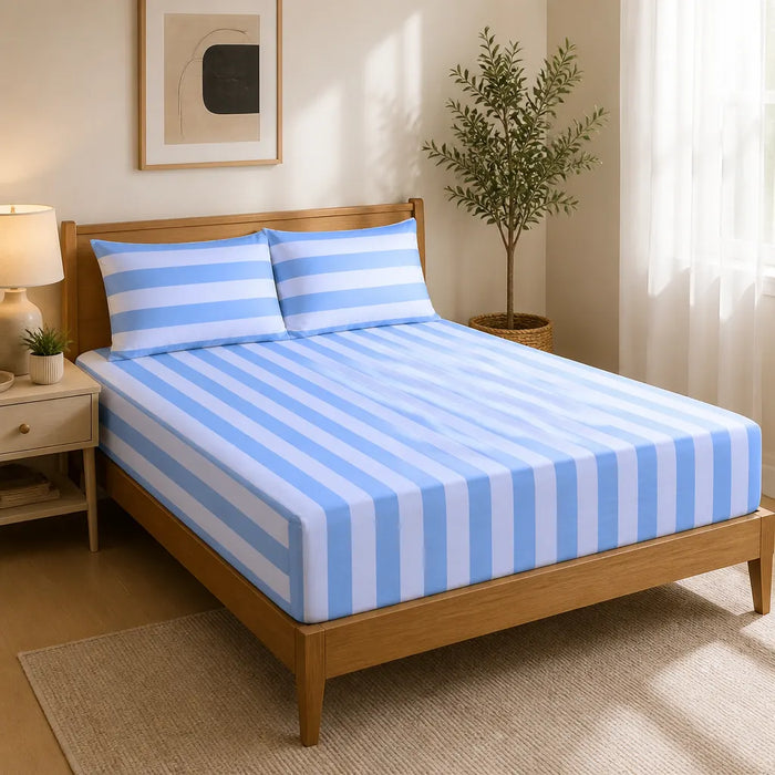 Hamptons Pure Cotton Fitted Sheet Combo