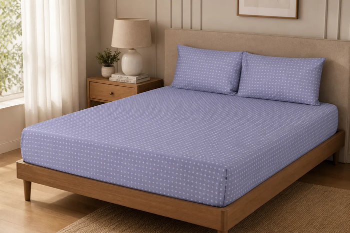 Hobart Mist Pure Cotton Fitted Sheet Combo