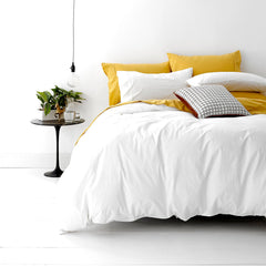 Kids Vintage Washed Quilt Cover Set White