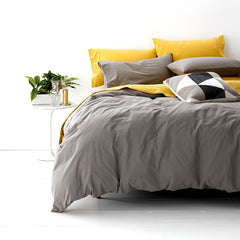 Kids Vintage Washed Quilt Cover Set Coal