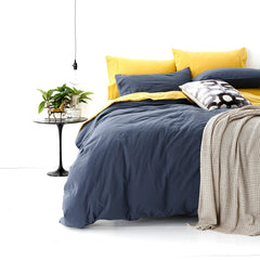 Kids Vintage Washed Quilt Cover Set Blue
