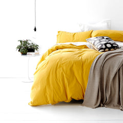 Kids Vintage Washed Quilt Cover Set Misted Yellow