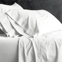 Kids European Vintage Washed Cotton Sheet Sets White