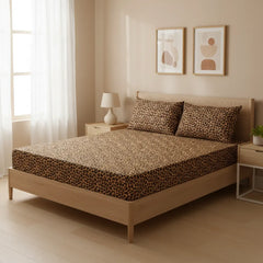 Glam Leopard Pure Cotton Fitted Sheet Combo