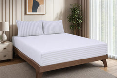 Lilac Stripe Pure Cotton Fitted Sheet Combo