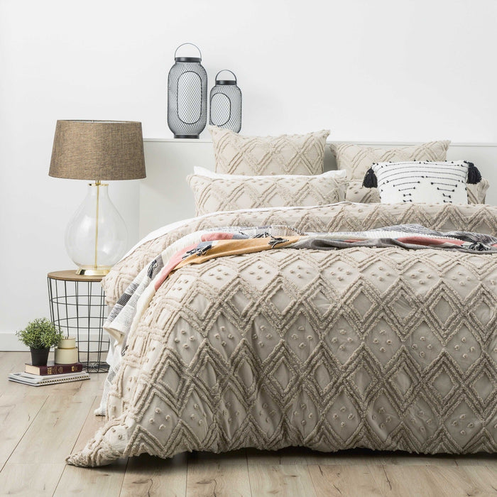 Medallion Vintage Tufted Quilt Cover Stone