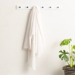 Throw Linen Stone washed Cavallo White