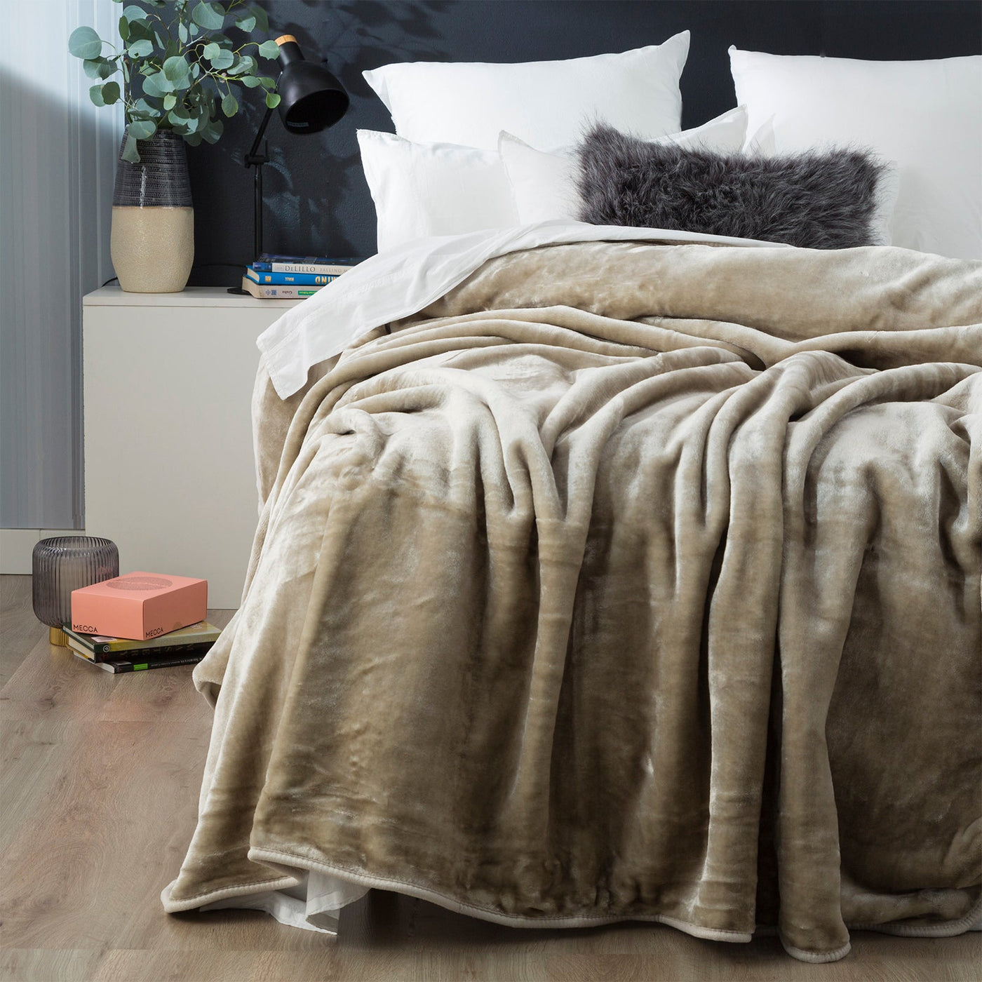 Mink Blanket Acrylic Queen/King Taupe