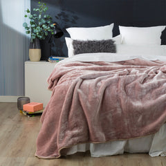 Mink Blanket Acrylic Queen/King Rose