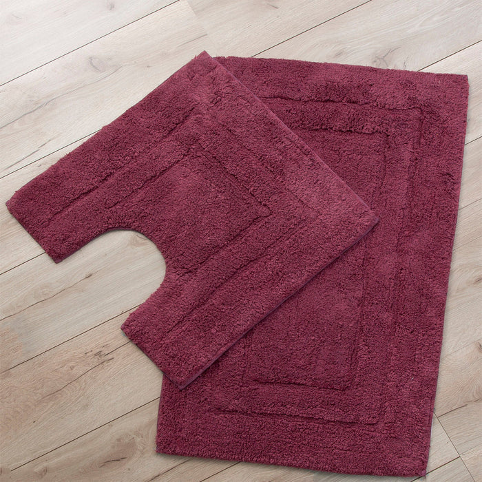 Bath Mat 2 Piece Tufted Bath Mat set Rosebud
