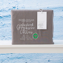 Kids Organic Cotton Sheet sets 300 Thread Count Steel Grey