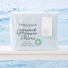 Kids Organic Cotton Sheet sets 300 Thread Count Baby Blue