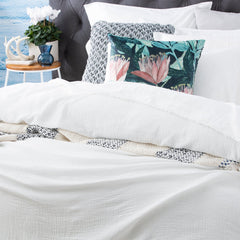 Solana Washed Cotton Textured Quilt set  White