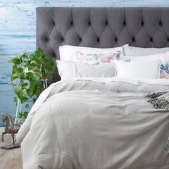 Solana Washed Cotton Textured Quilt set  Silver
