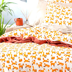 European Vintage Washed Cotton Quilt cover Fox
