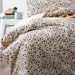 Kids Snow Leopard Flannelette Quilt Cover set