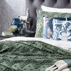 Medallion Vintage Tufted Quilt Cover Sage
