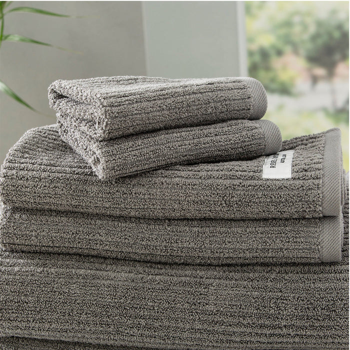 Cobblestone Ribbed Towels Platinum