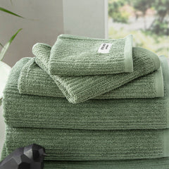Cobblestone Ribbed Towels Sage