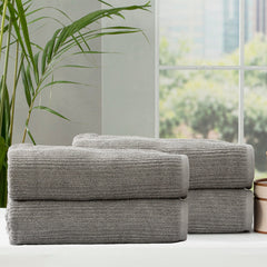 Cobblestone Ribbed Bath Towel Sets Platinum