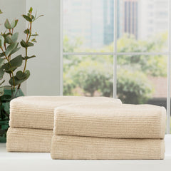 Cobblestone Ribbed Bath Towel Sets  Stone