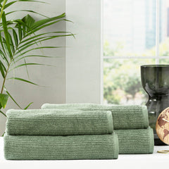 Cobblestone Ribbed Bath Towel Sets Sage