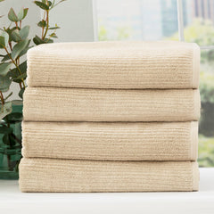 Cobblestone Ribbed Bath Towel Sets  Stone
