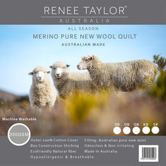 Kids Australian Pure Merino Wool Quilt 350 GSM
