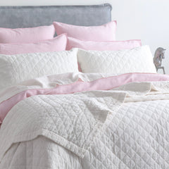 Linen Stonewashed Coverlet Cavallo White