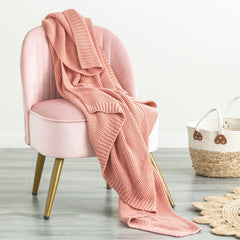 Kids Throw Cotton Knitted Moss Rose