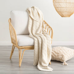 Throw Cotton Knitted Lenni Vapour