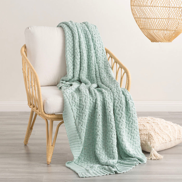 Throw Cotton Knitted Lenni Starlight