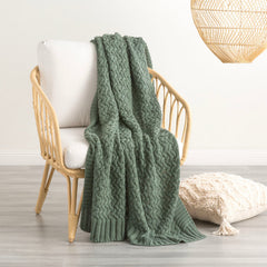 Throw Cotton Knitted Lenni Forest