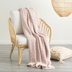 Throw Cotton Knitted Lenni Primrose