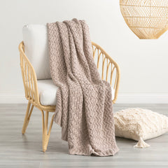 Throw Cotton Knitted Lenni Camel