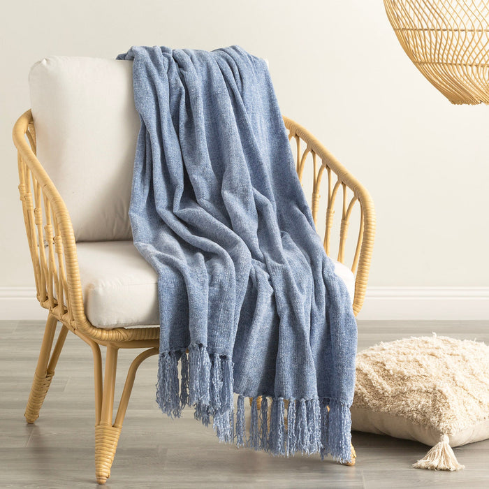 Chenille Newland Throw French Blue