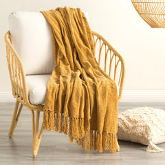 Chenille Newland Throw Turmeric