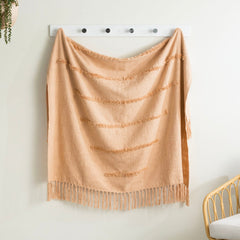 Throw Cambridge Cotton Tufted Tan