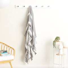 Throw Vinatge washed Textured Cotton Ray Striped Nude