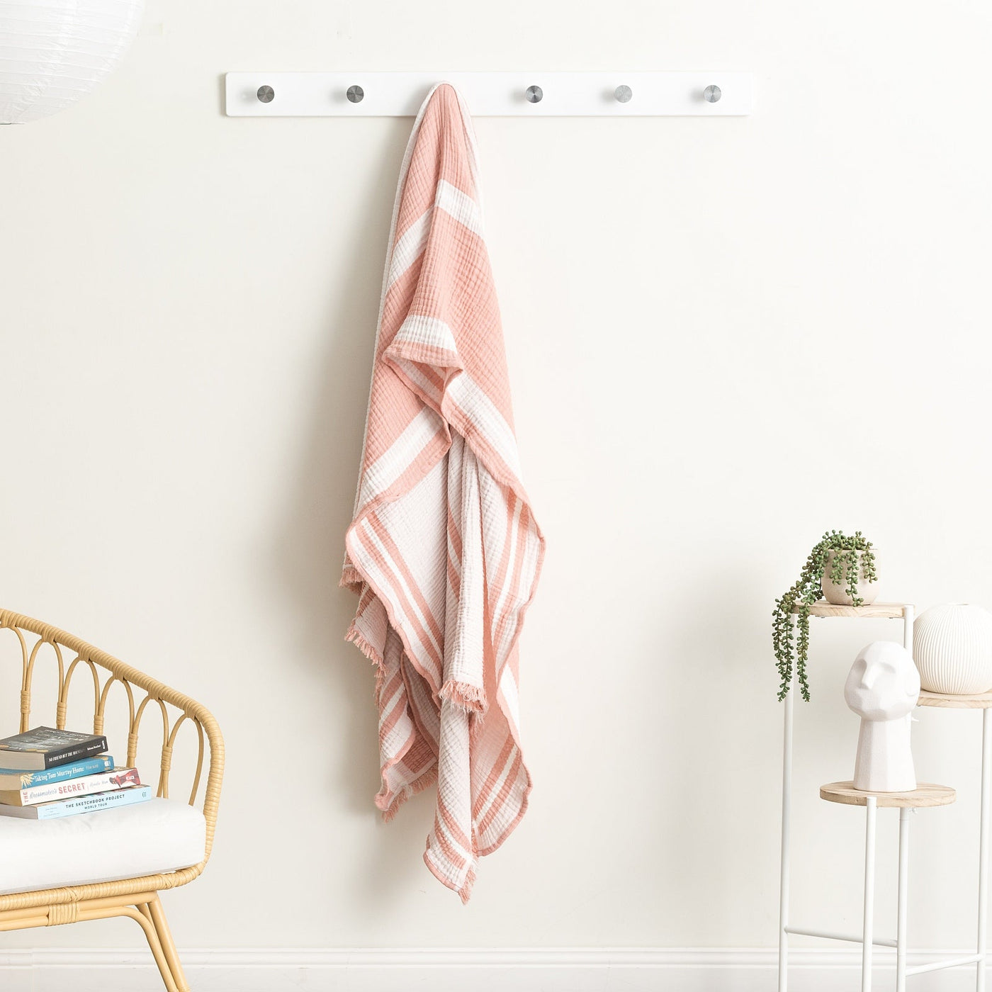 Throw Vinatge washed Textured Cotton Ray Striped Mystic