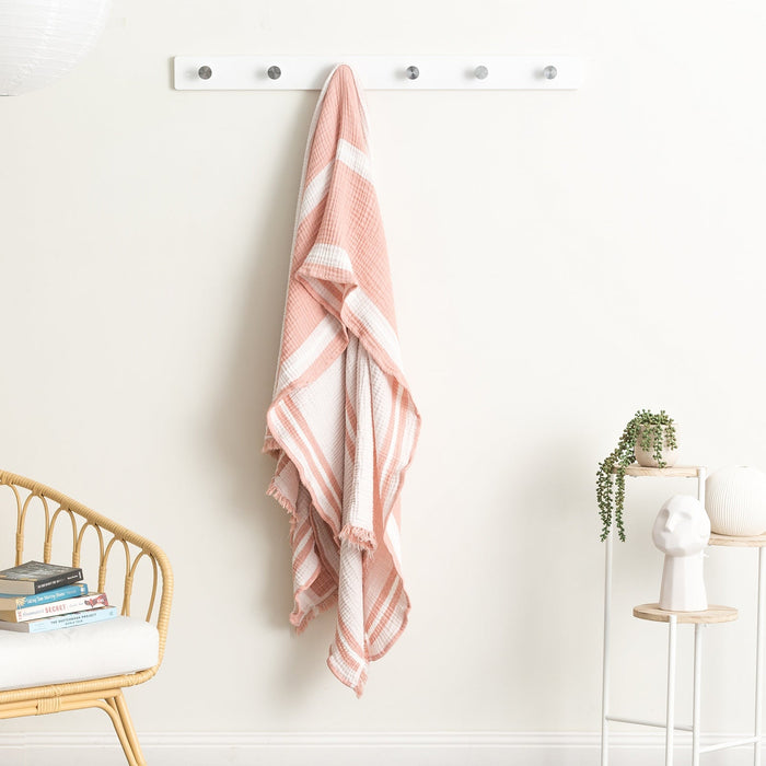 Throw Vinatge washed Textured Cotton Ray Striped Mystic