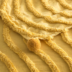 Wave Cotton Chenille Throw Mustard