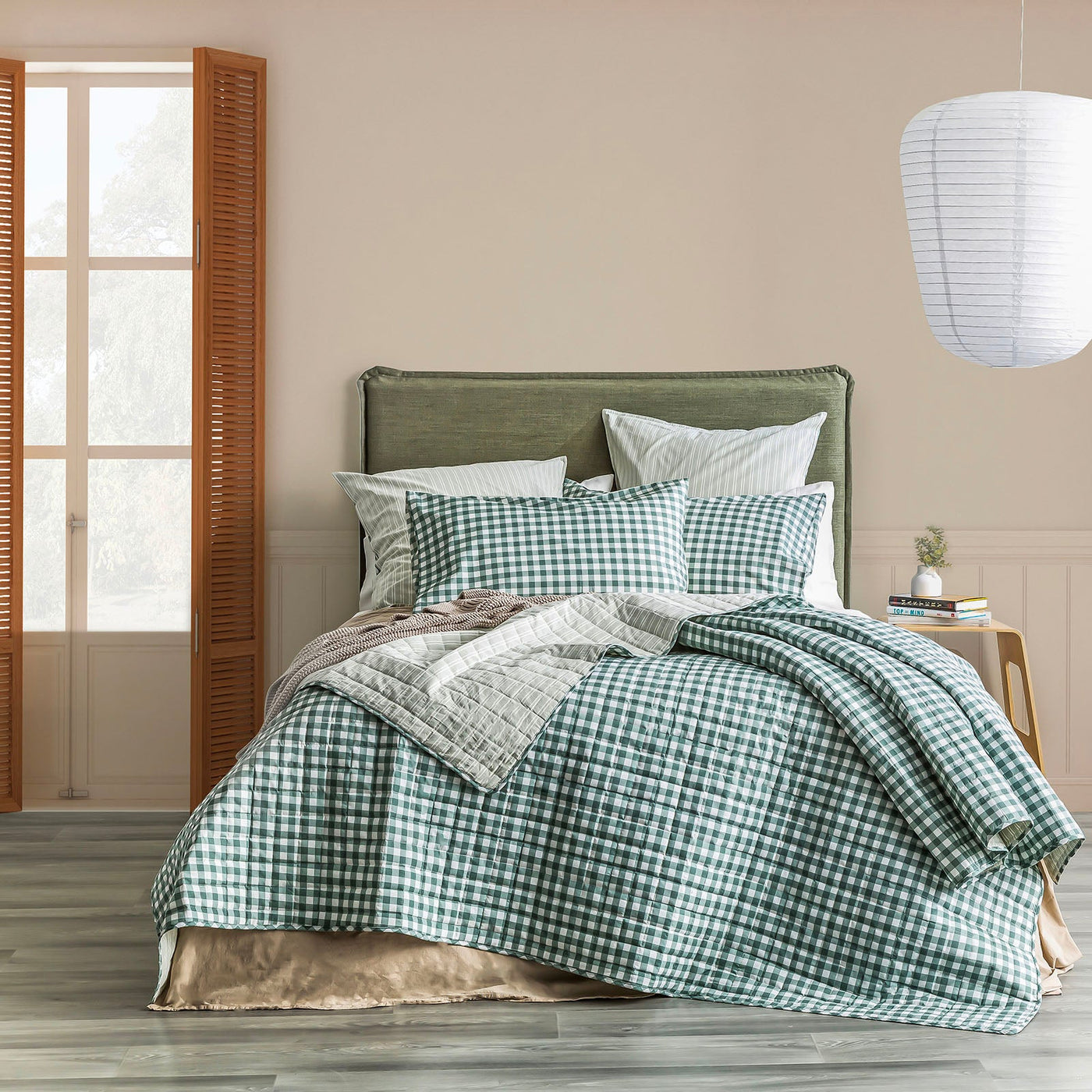 Vintage washed Alison Quilted Coverlet Set Forest