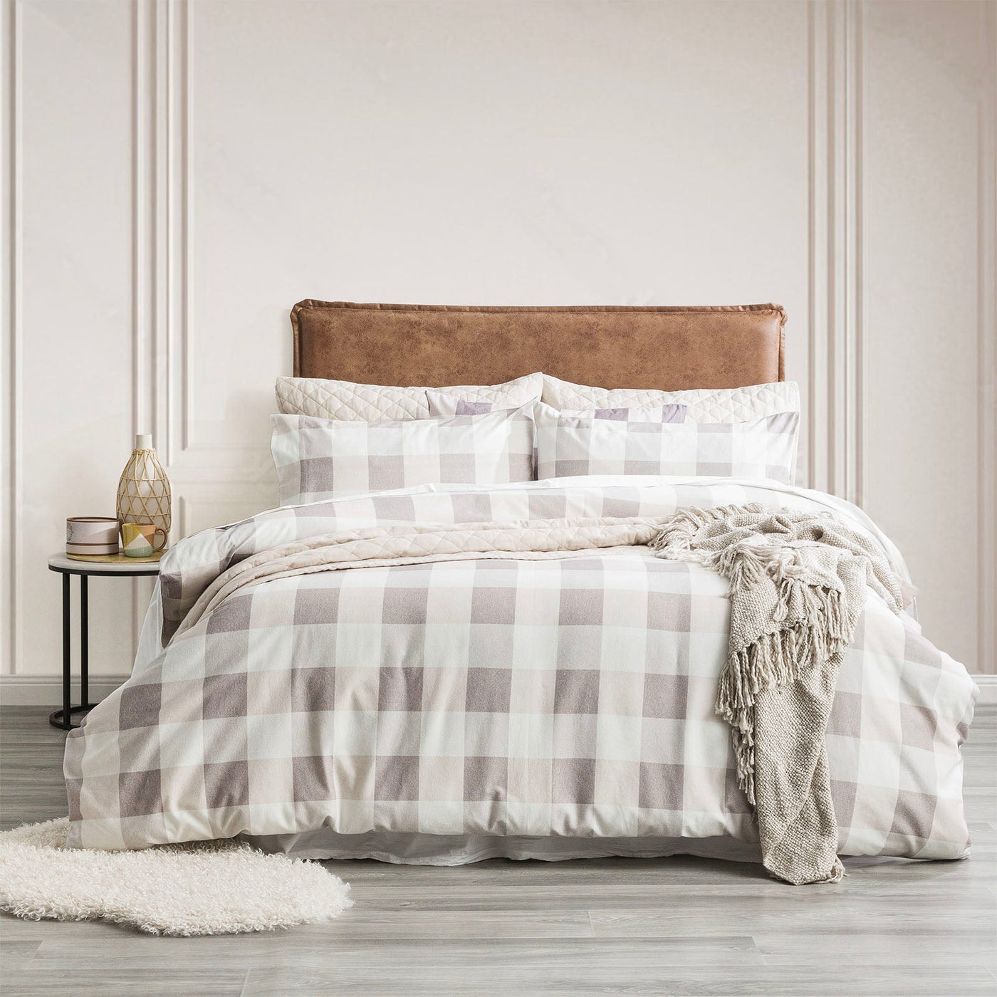 Flannelette Quilt Cover Set Buffalo Checks