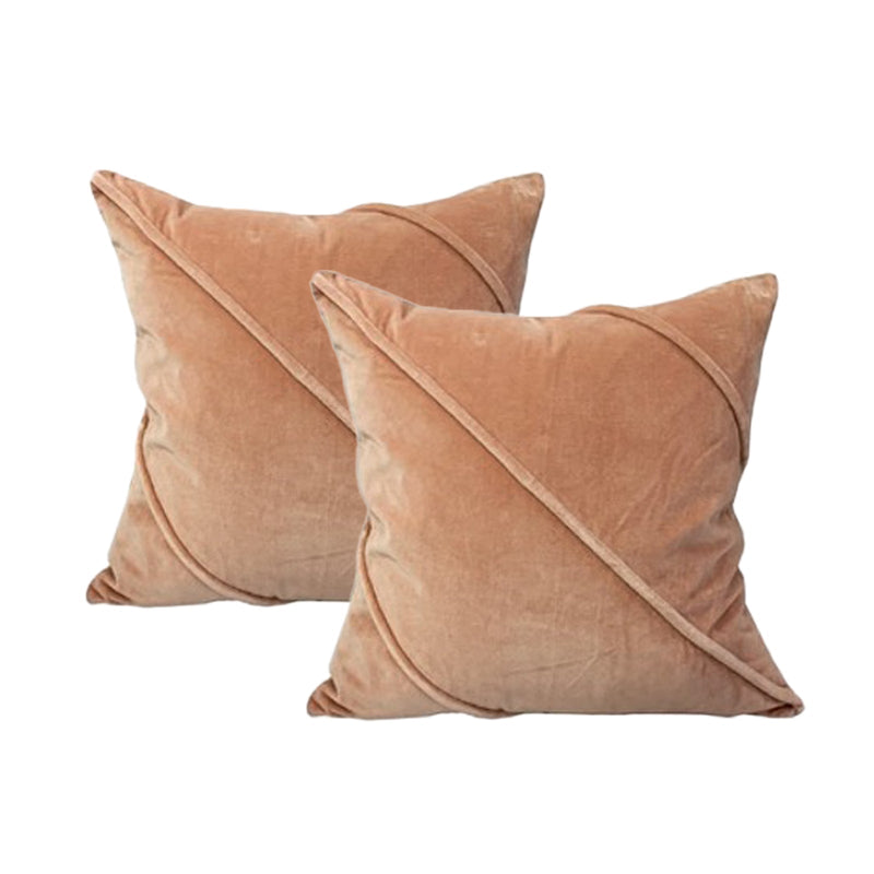 Trova Cotton Velvet Cushions Blush 50 x 50 Cms Twin Pack