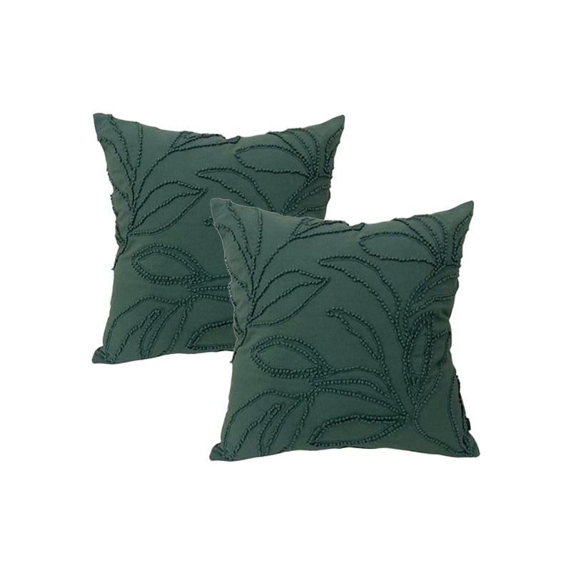 Riviera Cotton Embroidered Cushions Teal 50 x 50 Cms Twin Pack