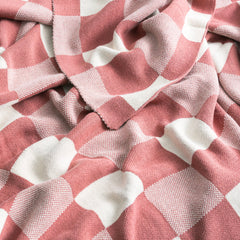 Throw Checkered Cotton Knitted Newport 130 x 170 cms Rust